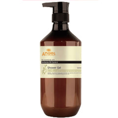 Angel shower gel bottle with pump, dark amber brown