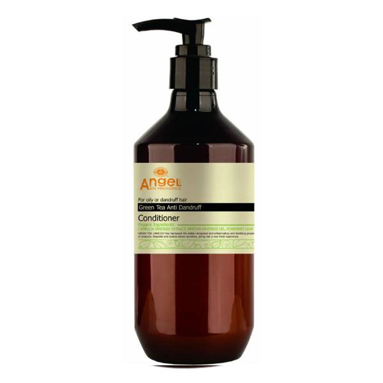 Angel green tea anti-dandruff conditioner bottle with pump, amber plastic