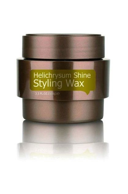 Angel Helichrysum shine styling wax jar with rose-gold lid and front label