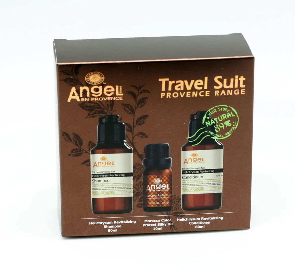 Angel travel suit boxed set with three liquid bottles