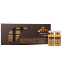 Angel orange flower intense nutritive oil bottles set, gold caps, amber liquid