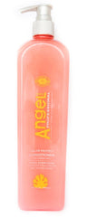 Angel color protect conditioner bottle with pink liquid, pump dispenser