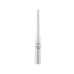 Silver liquid eyeliner pen with black tip, upright product view.