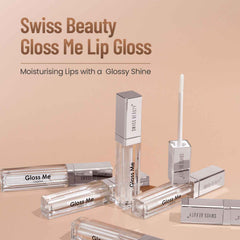 Swiss Beauty Gloss Me lip gloss set with clear tubes and applicators, glossy finish