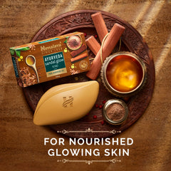 Himalaya Ayurveda sandal glow soap box and off-white soap bar