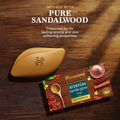 Himalaya Ayurveda sandal glow soap bar with Himalaya soap box