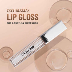 Crystal clear lip gloss with doe-foot wand from clear tube, sheer look