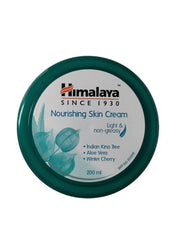 Himalaya Nourishing Skin Cream jar lid top view with ingredient list, 200 ml