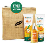 Turmeric dark spot clearing kit with face wash, face pack, serum, and jute bag