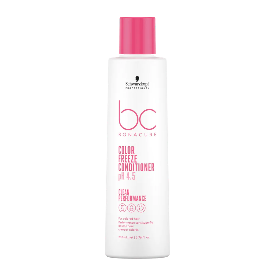 Schwarzkopf BC Bonacure conditioner bottle, white with pink cap, 200 ml