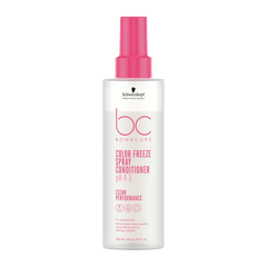 Hair color freeze spray conditioner bottle with pink cap and label, 200 ml