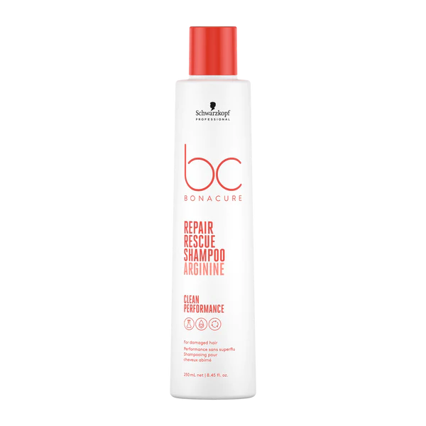 Schwarzkopf BC Bonacure Repair Rescue shampoo, white bottle with red cap, 250ml