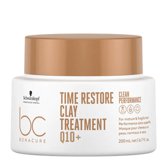 Schwarzkopf BC Bonacure Time Restore Clay Treatment jar, white with tan lid, 200 ml