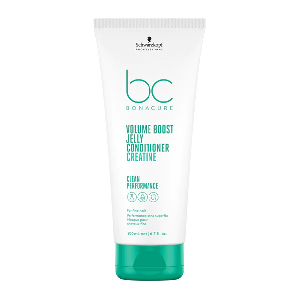 Schwarzkopf BC Bonacure Volume Boost Jelly Conditioner tube, white and teal.