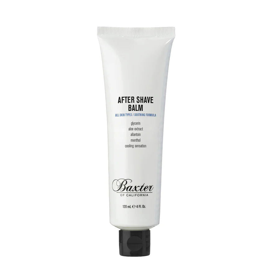 Baxter of California after shave balm tube, white with black cap
