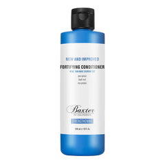 Baxter Fortifying Conditioner bottle, blue and white with black cap, 236 ml