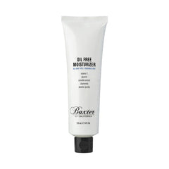 Baxter oil-free mens moisturiser tube, white with black cap, front label visible