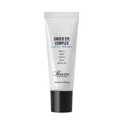 Firming under-eye cream tube for men, white squeeze tube with black cap