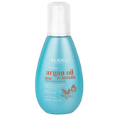 Teal argan oil & keratin treatment serum bottle with pump cap