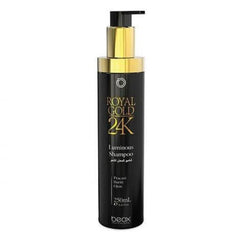 Beox Royal Gold 24K luminous shampoo bottle, black with gold pump