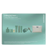 Davroe CURLiCUE curly hair care pack with 8 product bottles in green box