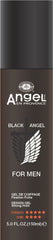 Men's black Angel strong-hold design gel bottle, 150 ml, wing logo and lettering