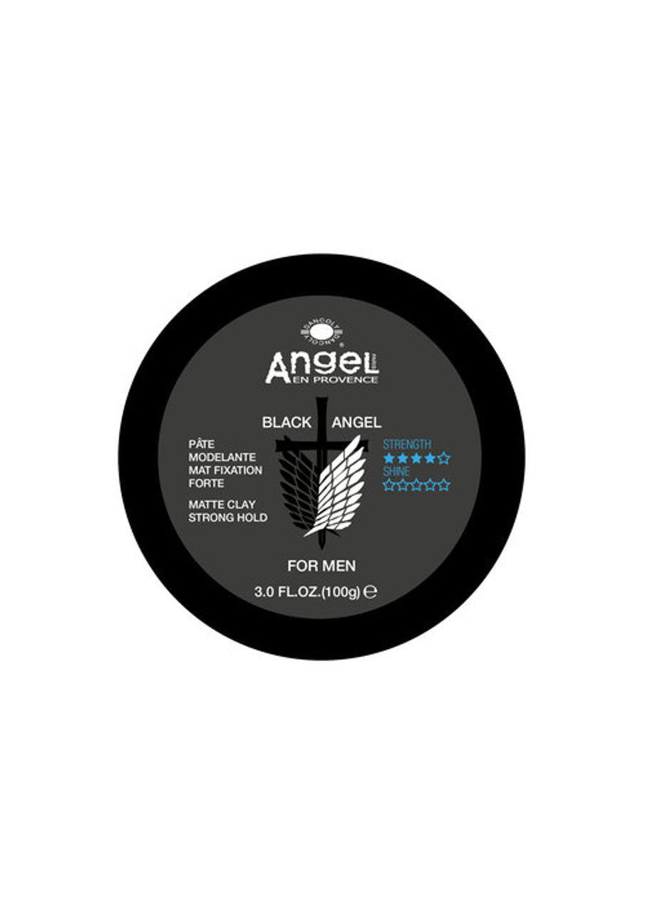 Angel for Men matte clay styling jar, black, 100g strong hold