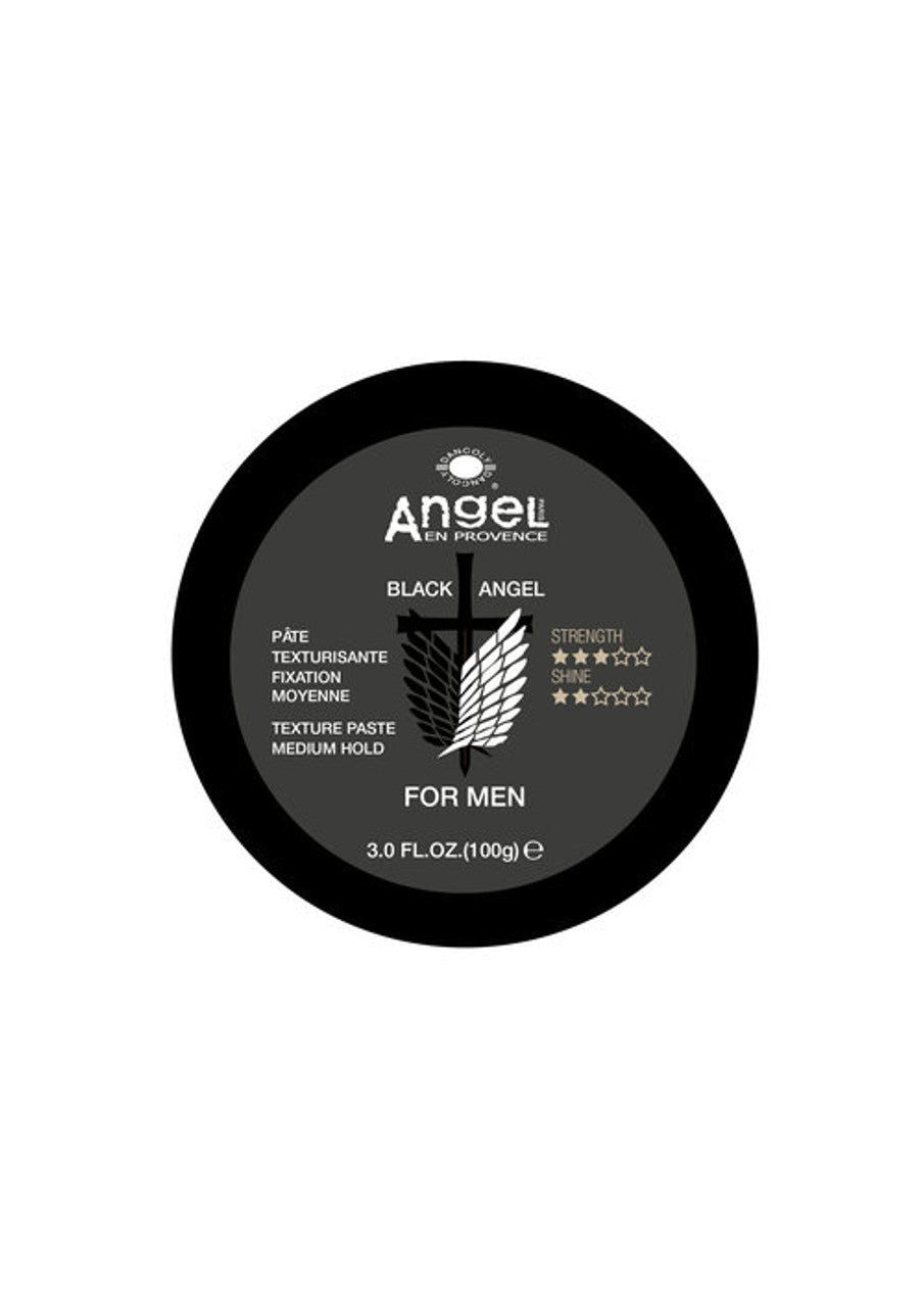 Men's texture paste jar, black Angel medium hold, 100g