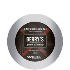 Beard & mustache wax tin with BERRY'S London Barbershop label