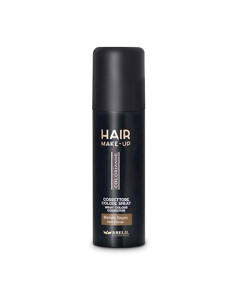 Hair make-up root touch-up spray bottle, dark blonde, black canister