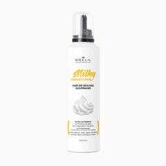 Brelil Milky Sensation Hair BB Mousse bottle, white pump dispenser with gray cap
