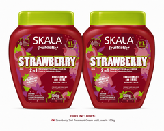 Skala Frutástica Strawberry Treatment Cream Duo | 2 x 1000g Nourishing Hair Treatment & Leave-In
