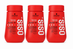Schwarzkopf OSiS+ Dust It 10g trio: three red texture dust bottles