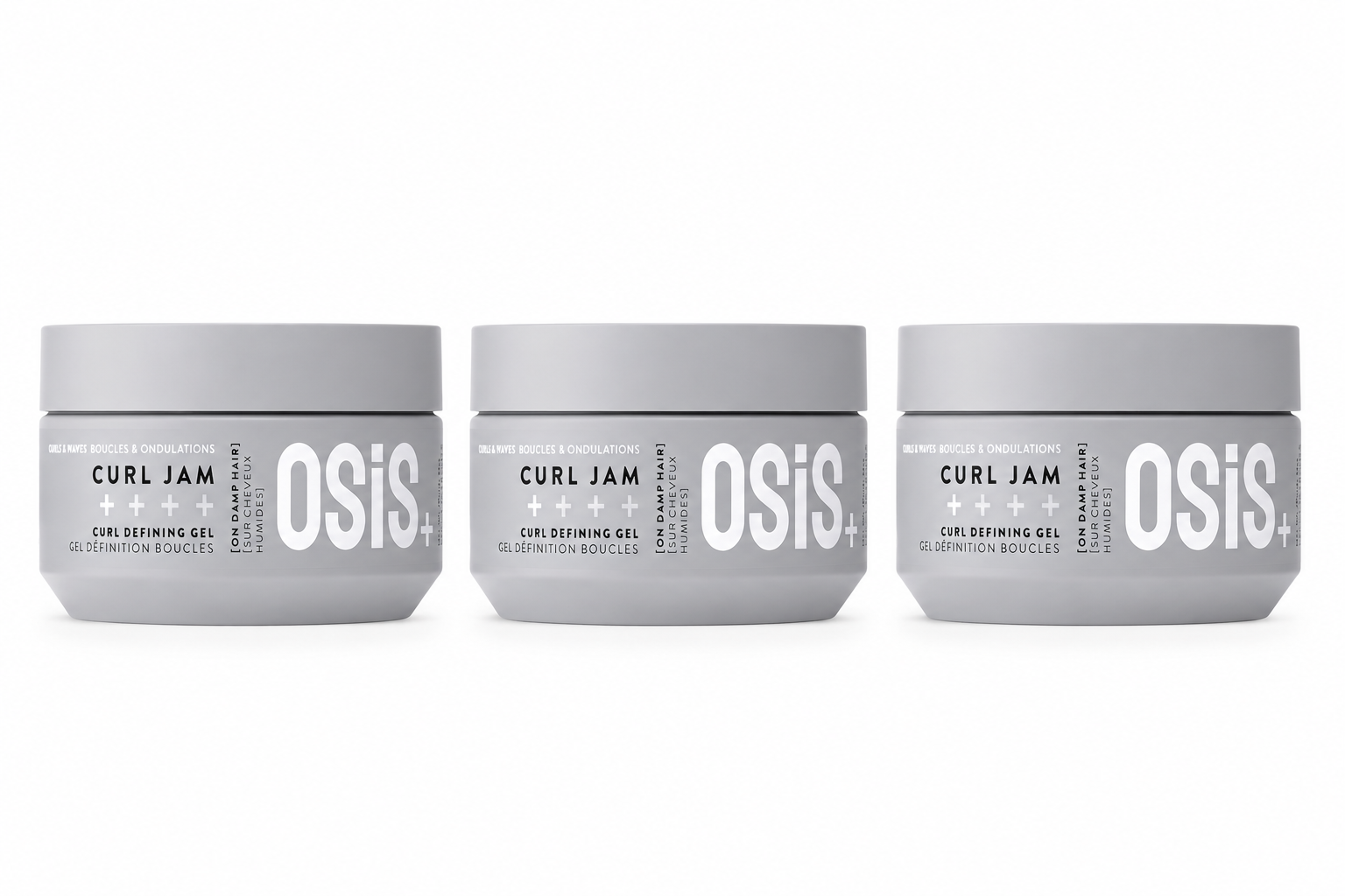 Schwarzkopf OSiS+ Curl Jam curl defining gel trio, three grey jars