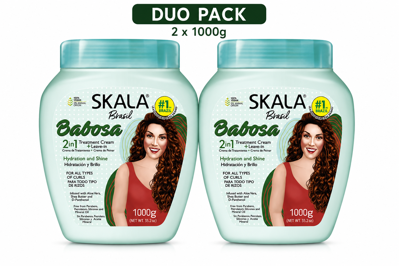 SKALA Babosa 2-in-1 conditioning cream duo pack, 2 bottles, 1000g each