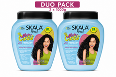 Skala Brasil Mais Cachos 2-in-1 conditioning cream duo pack, blue bottles, 1000g each