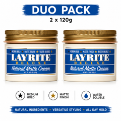 Natural Matte Cream duo pack: two 120g cream jars with gold lids