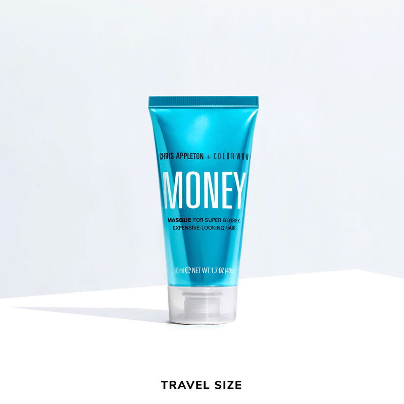 Teal hair masque tube, travel size, with silver base