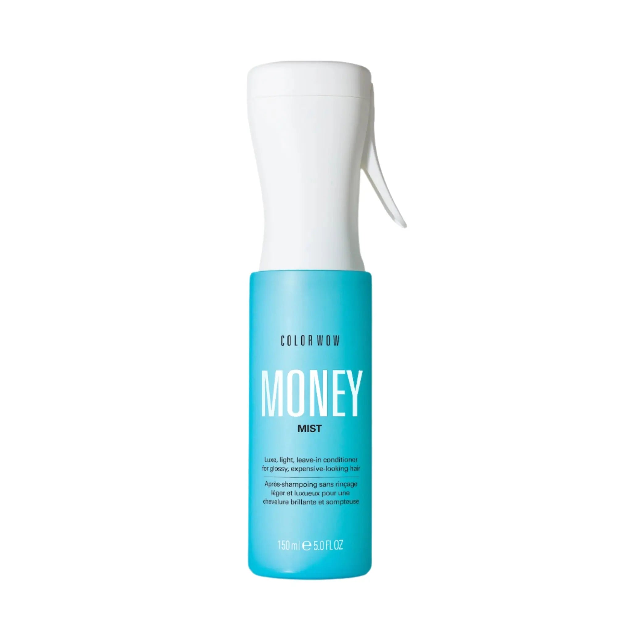 Color Wow Money Mist 150ml hair mist bottle with white cap, turquoise label