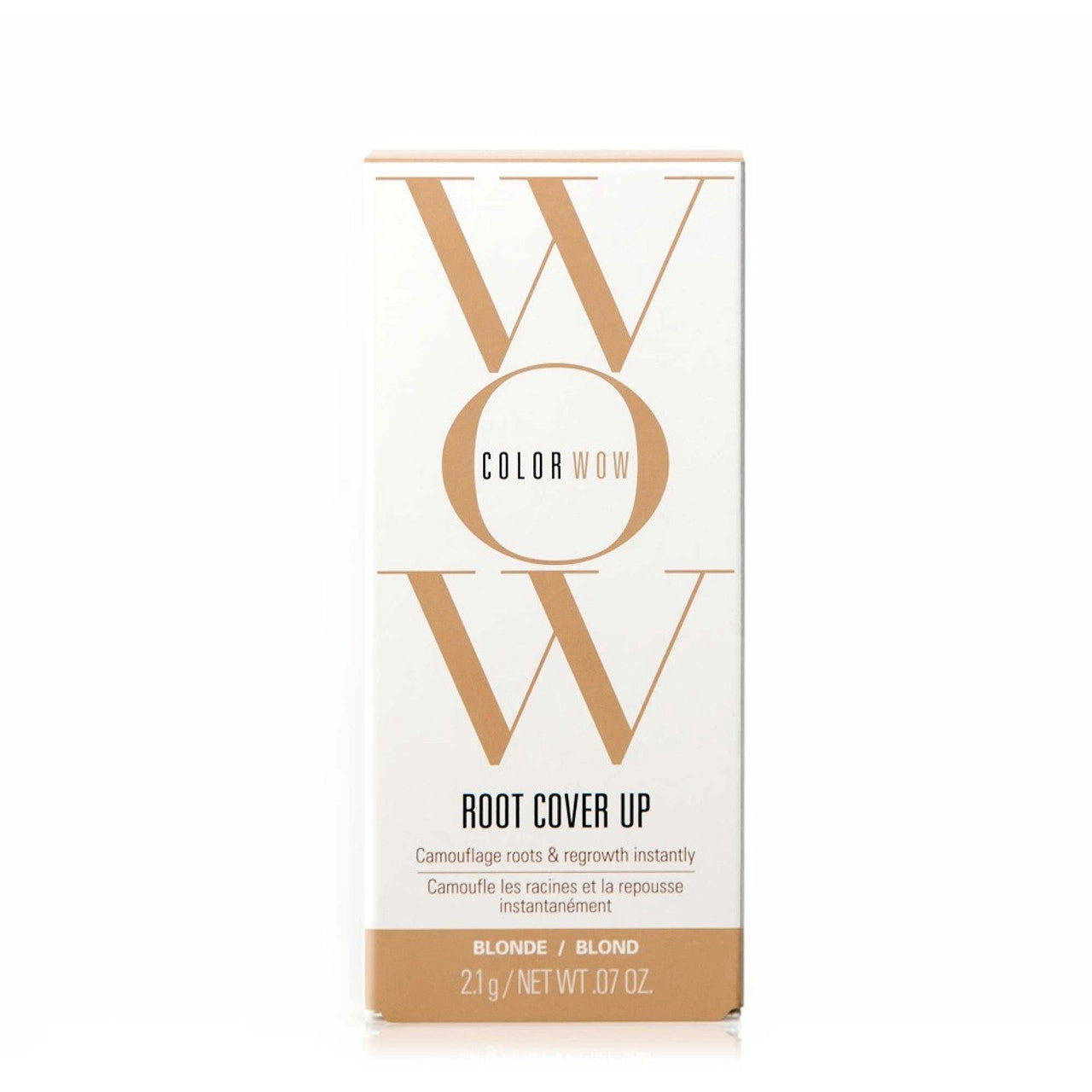 Root cover up for blonde hair, hair coloring stick in white and tan box