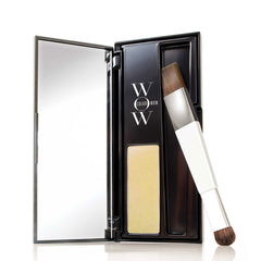 Blonde root cover up kit with rectangular sponge pad and angled brush, open case