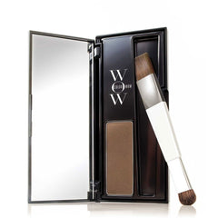 Hair root cover up kit with applicator brush and light brown cover strip
