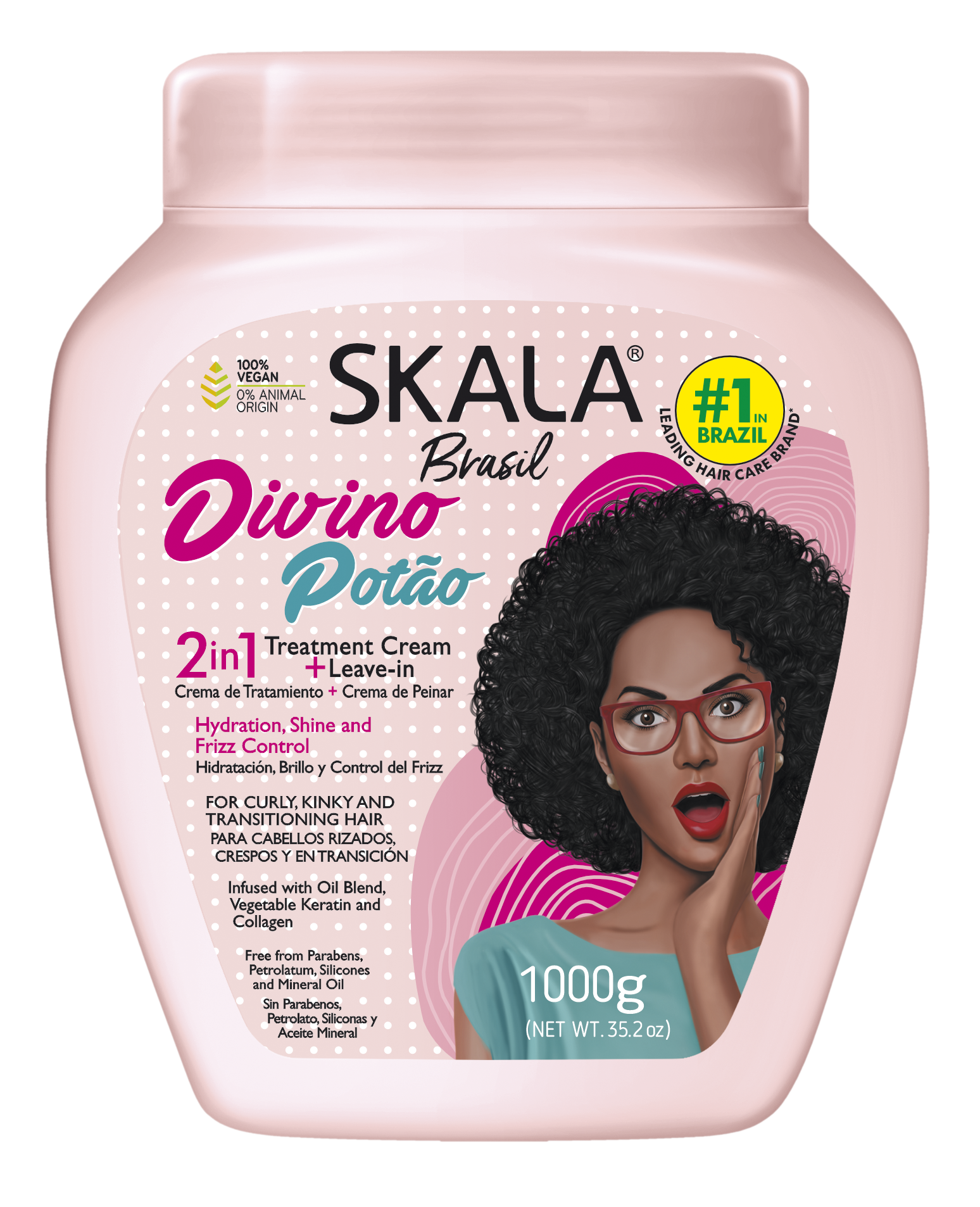 Skala Brasil Divino Potão 2-in-1 hair treatment conditioning cream jar, 1000g.