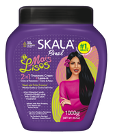 Purple hair conditioning cream bottle with black cap, 1000 g label