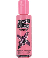 Crazy Color hair dye bottle with pink cap, label reading CRAZY COLOR and Aubergine