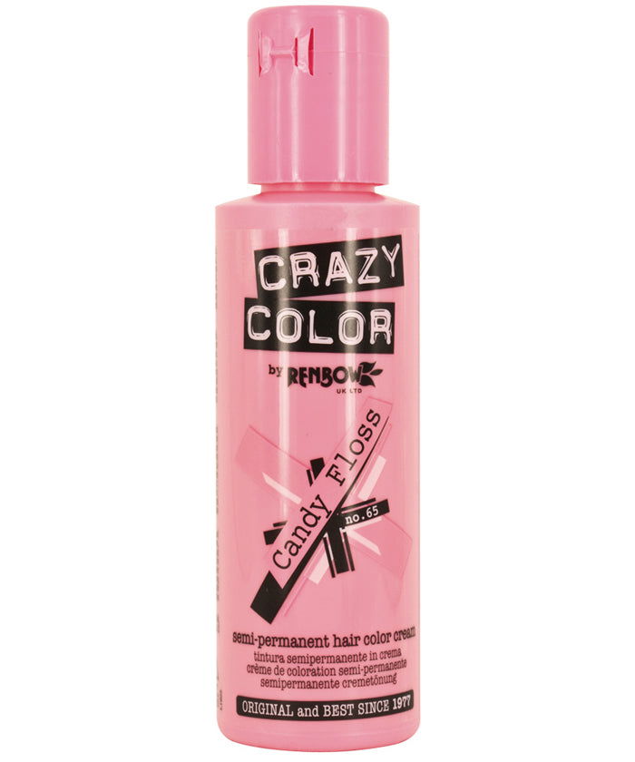 Crazy Color hair dye bottle, candy floss pink semi-permanent, 100 ml