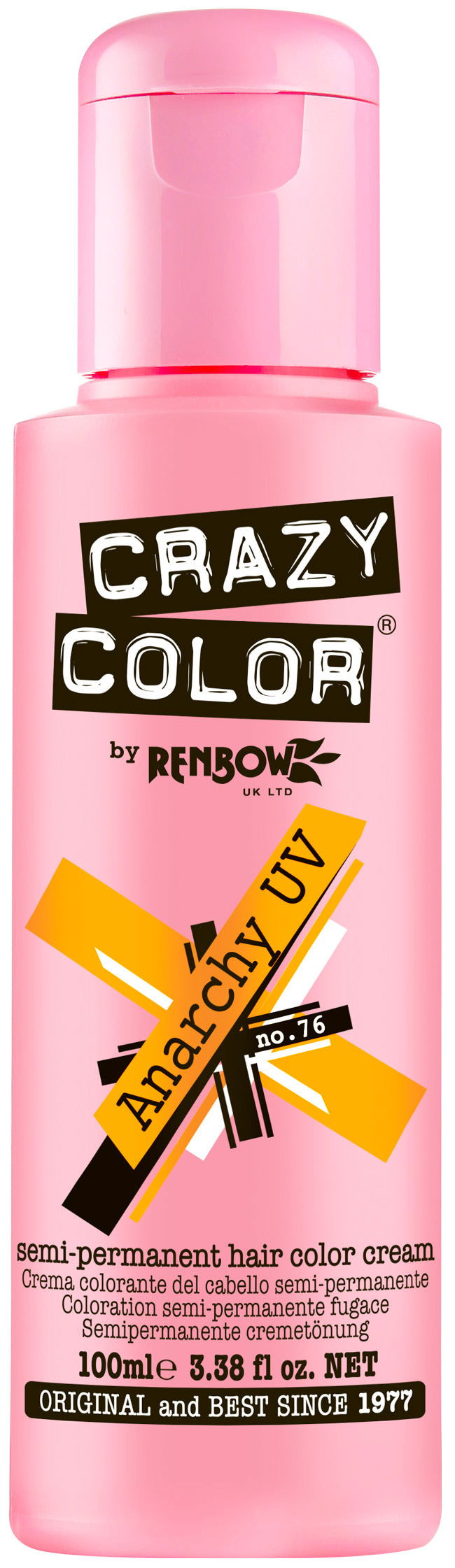 Crazy Color UV neon anarchy semi-permanent color cream, 100 ml bottle