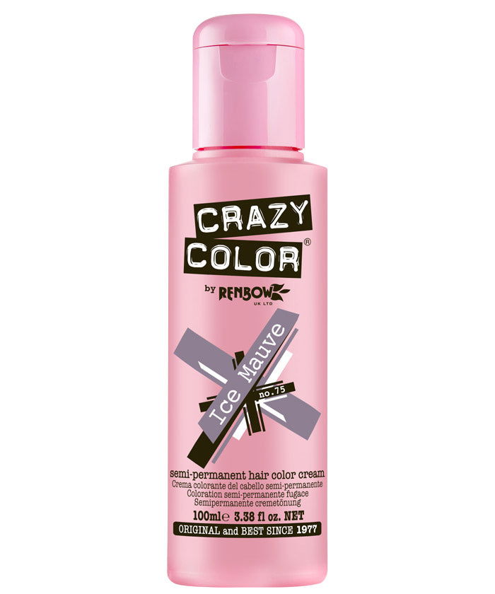 Mauve hair color cream bottle, Crazy Color by Renbow, 100ml