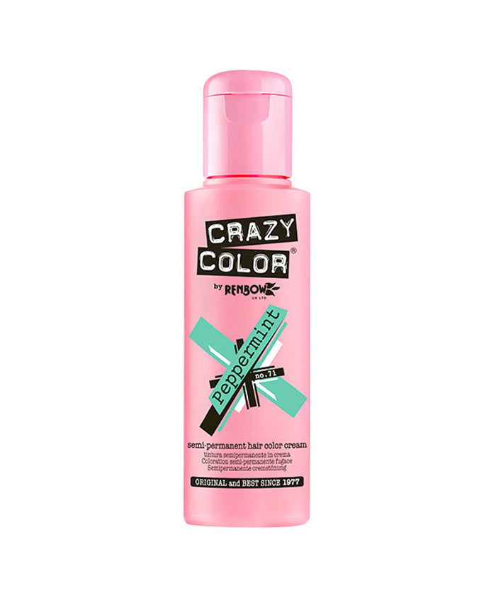 Crazy Color Peppermint semi-permanent hair color bottle, 100ml