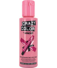 Pink permanent hair color bottle with Crazy Color label and pinkissimo shade